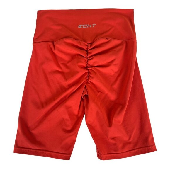 ECHT Women Size Large Biker Shorts Orange Butt Scrunch MAX Glute Flattering Lift - Picture 2 of 7